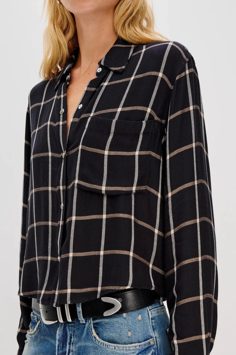 Rails Malin Flannel- Onyx Sand Birch-Hand In Pocket