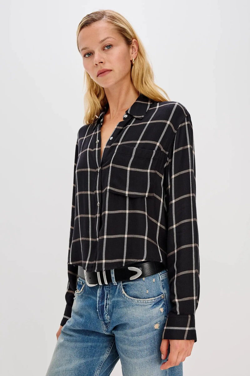 Rails Malin Flannel- Onyx Sand Birch-Hand In Pocket