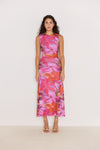 MINKPINK Sierra Mesh Midi Dress - Abstract Floral-Hand In Pocket