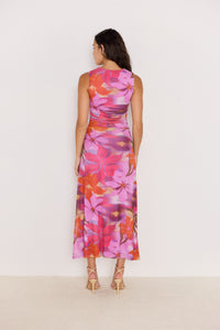 MINKPINK Sierra Mesh Midi Dress - Abstract Floral-Hand In Pocket