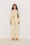 MINKPINK Jane Belted Drill Jacket - Ecru-Hand In Pocket