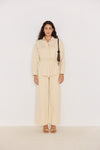 MINKPINK Jane Belted Drill Jacket - Ecru-Hand In Pocket