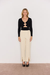 MINKPINK Saylor Knit Top - Black-Hand In Pocket