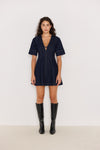 MINKPINK Camilla Short Sleeve Mini Dress - Indigo-Hand In Pocket