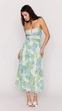 MINKPINK Carrie Mesh Maxi Dress - Watercolor-Hand In Pocket