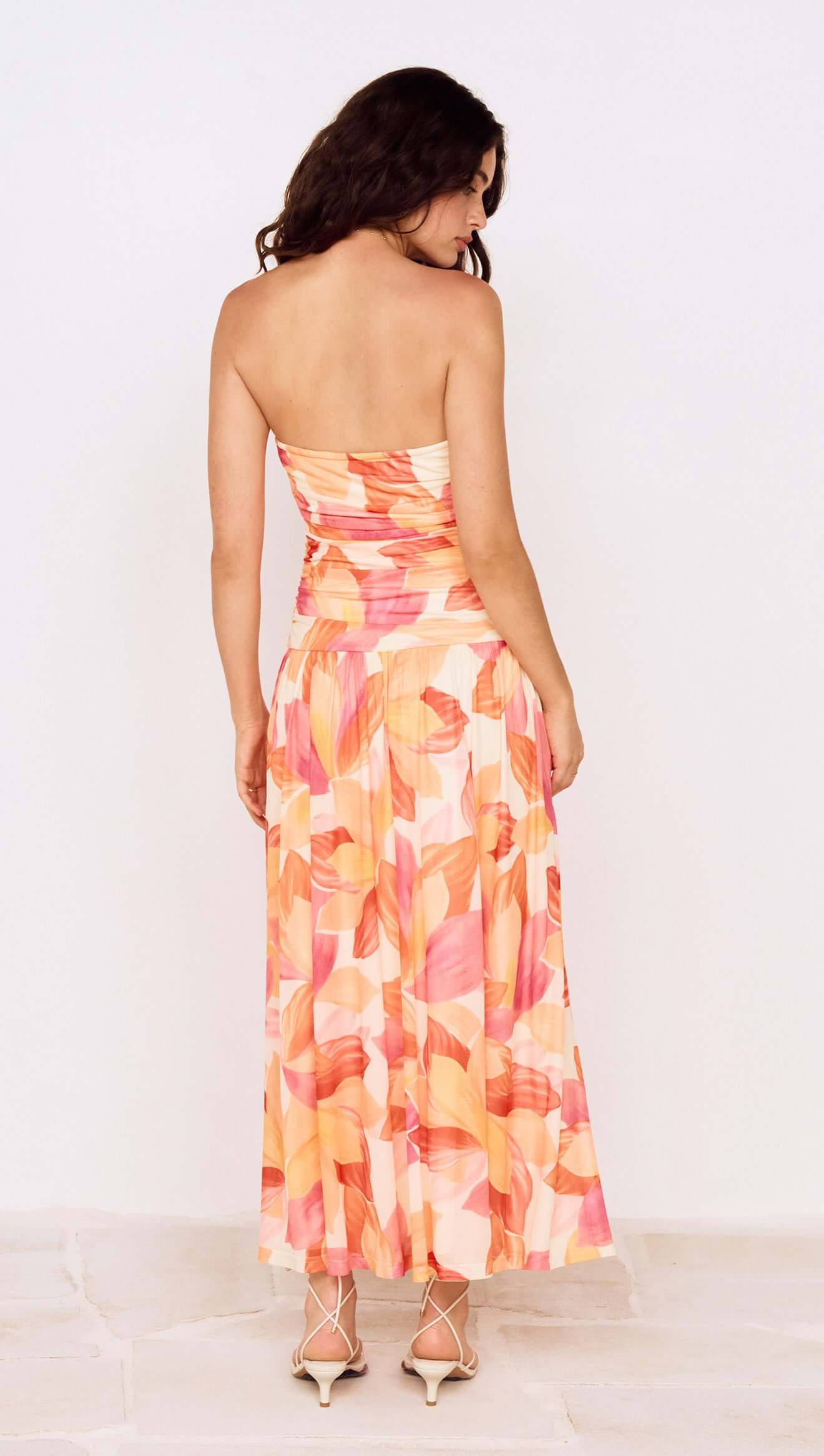 MINKPINK Solana Mesh Midi Dress - Abstract Leaf