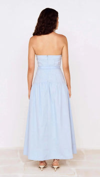 MINKPINK Ines Strapless Midi Dress - Sky Blue-Hand In Pocket