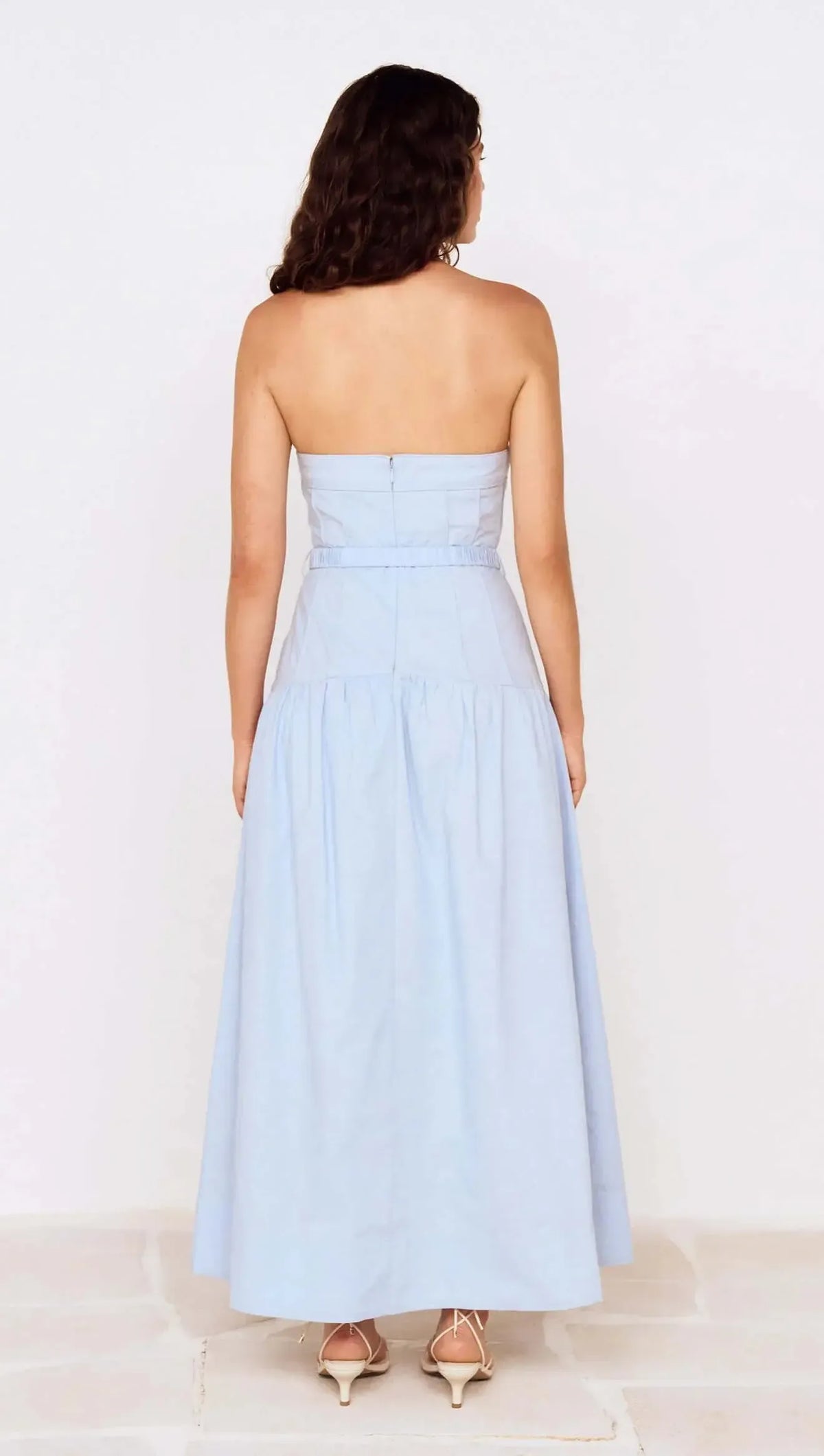MINKPINK Ines Strapless Midi Dress - Sky Blue-Hand In Pocket