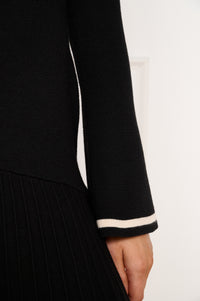 Minkpink Belle Knit Dress - Black/Cream-Hand In Pocket
