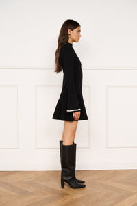 Minkpink Belle Knit Dress - Black/Cream-Hand In Pocket