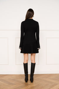 Minkpink Belle Knit Dress - Black/Cream-Hand In Pocket