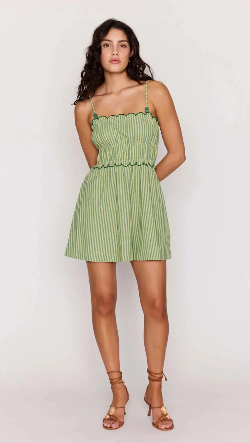 green stripe mini dress Golden Era Halter Mini Dress Green Stripe