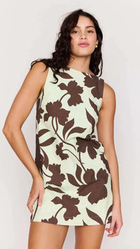 MINKPINK Esme Shift Dress - Chocolate Floral-Hand In Pocket