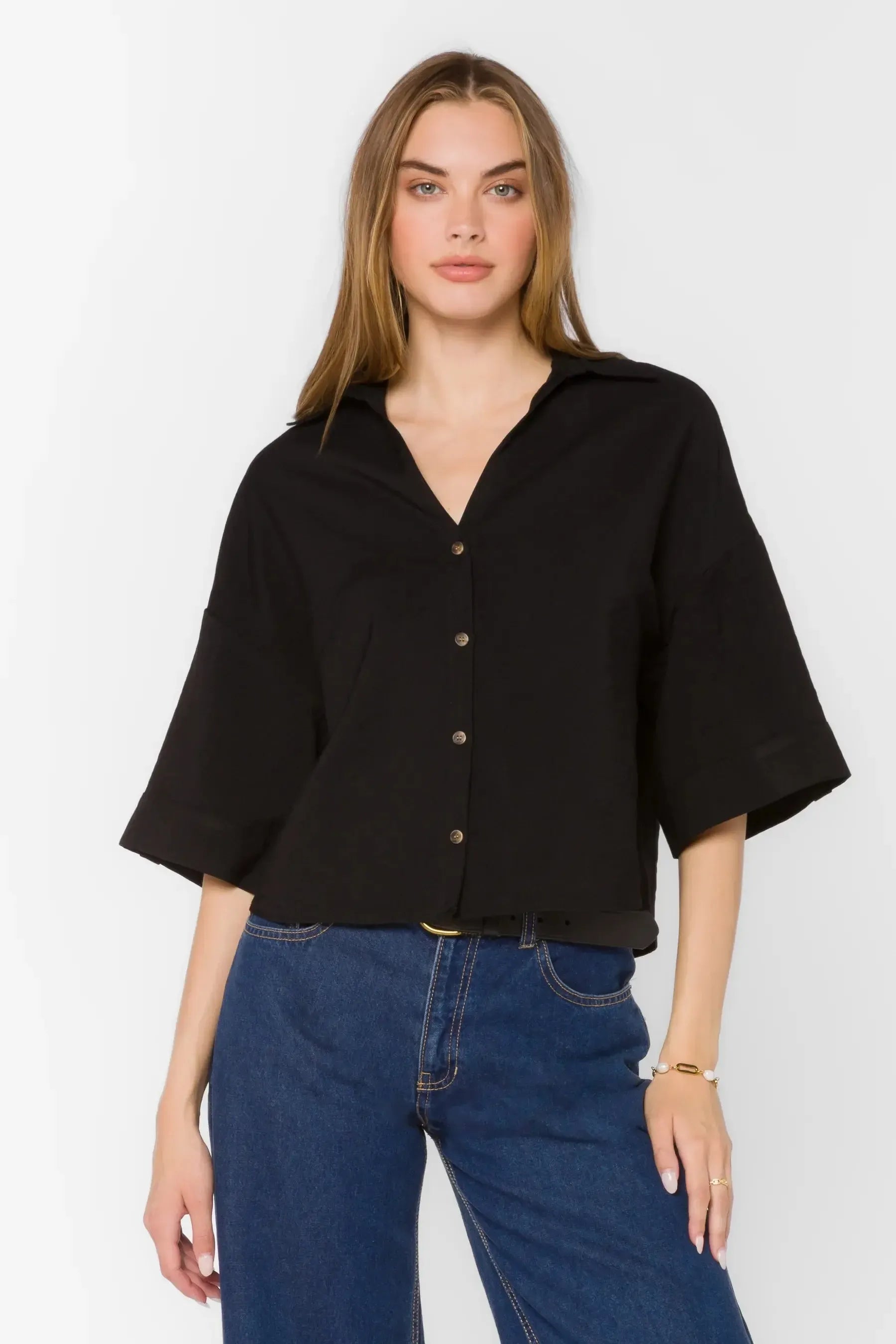 Velvet Heart Minx Blouse - Black-Hand In Pocket