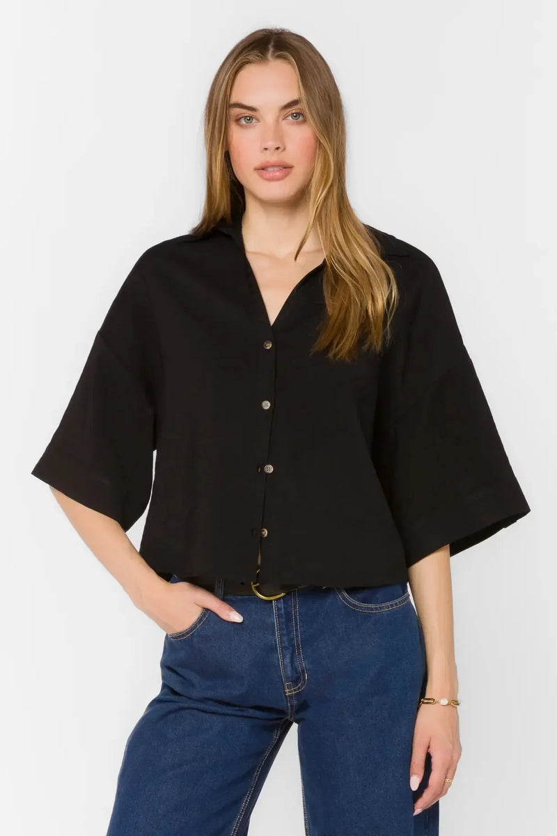 Velvet Heart Minx Blouse - Black-Hand In Pocket