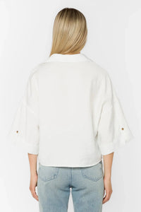 Velvet Heart Minx Blouse - Optic White-Hand In Pocket