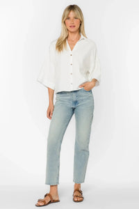 Velvet Heart Minx Blouse - Optic White-Hand In Pocket