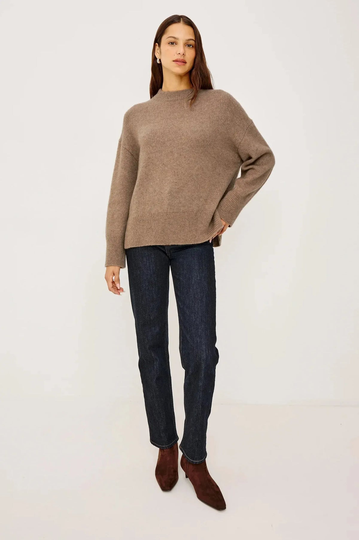 Rails Miranda Sweater - Oatmeal-Hand In Pocket