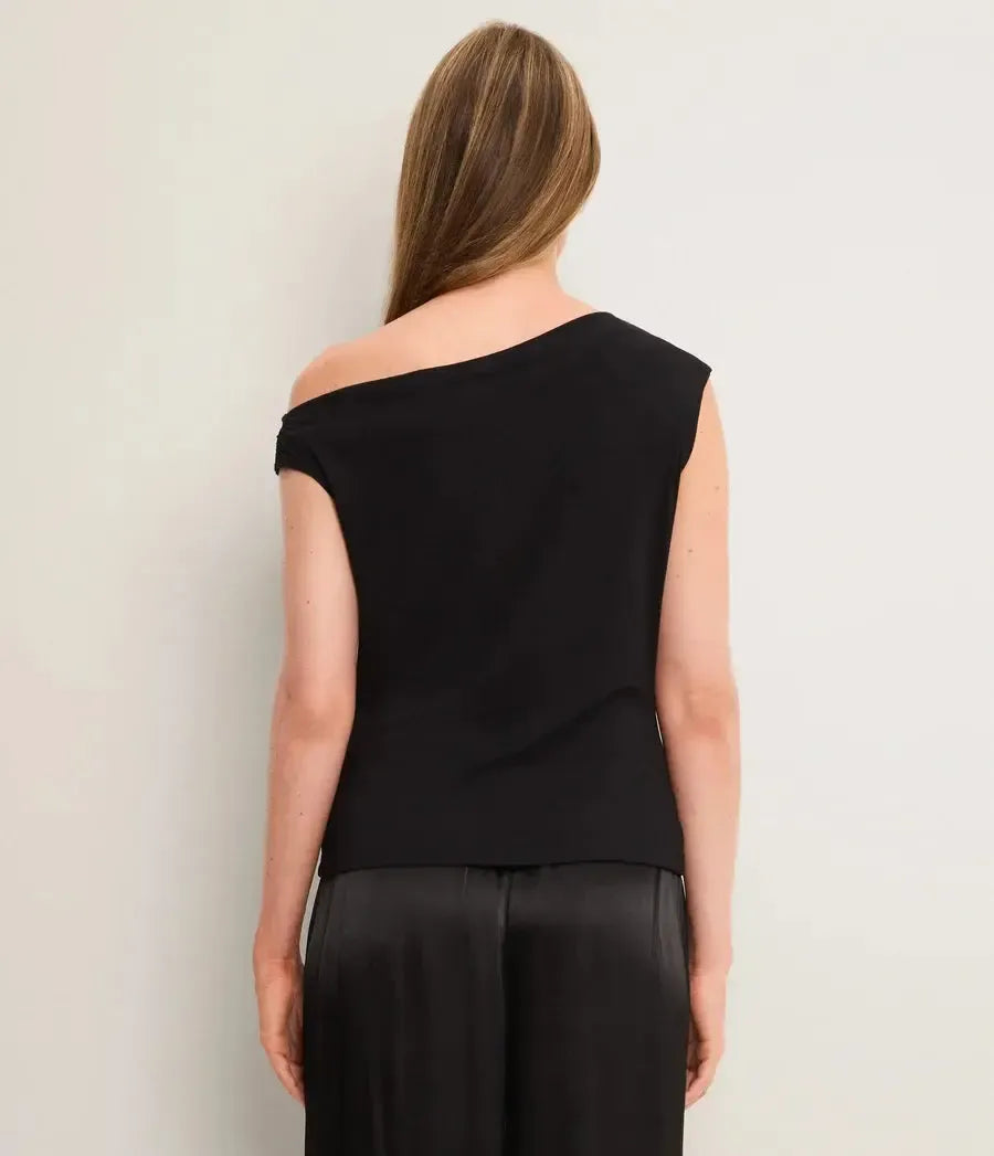 Michael Stars Delilah Off-shoulder Draped Top - Black-Hand In Pocket