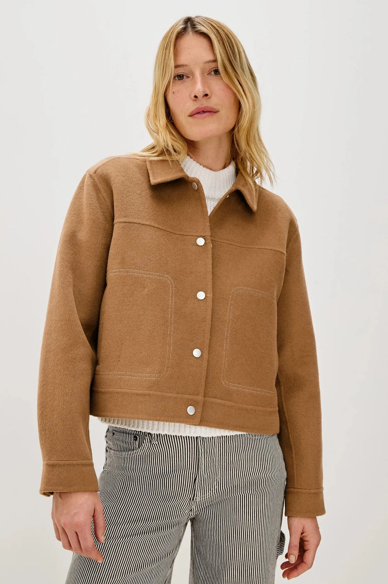 Rails Mountain Jacket- Camel-Hand In Pocket