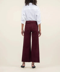 KUT Meg High Rise Fab Ab Wide Leg Corduroy - Dark Plum