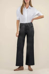 KUT Meg High Rise Fab Ab Wide Leg Raw Denim - Black