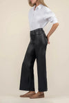 KUT Meg High Rise Fab Ab Wide Leg Raw Denim - Black