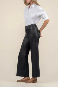 KUT Meg High Rise Fab Ab Wide Leg Raw Denim - Black
