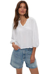 Michael Stars Gabi Puff Sleeve Top - Topiary-Hand In Pocket