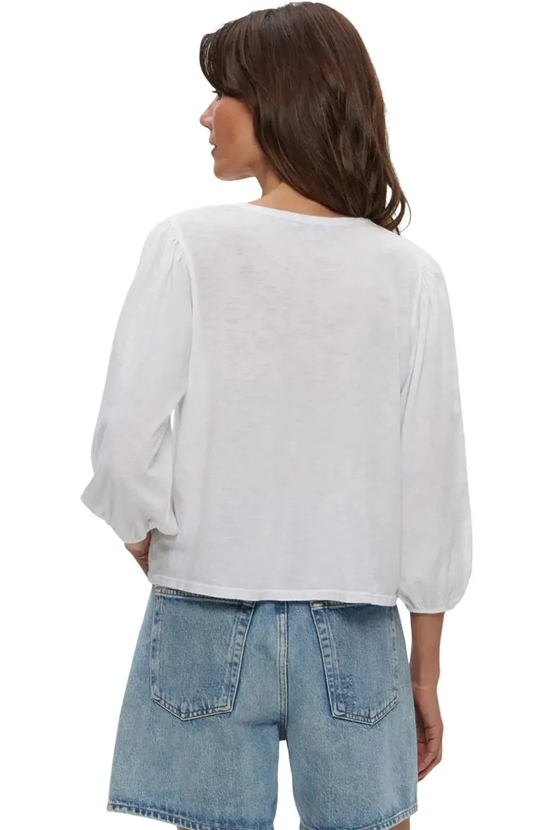 Michael Stars Gabi Puff Sleeve Top - Topiary-Hand In Pocket