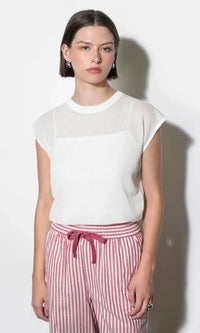 Greylin Natalia Sheer Top - White-Hand In Pocket