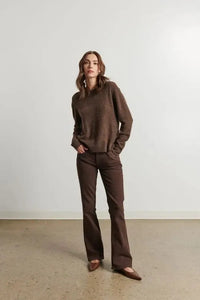 Line Cecy Sweater- Muscavado-Hand In Pocket