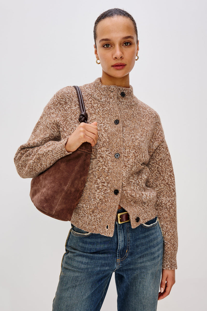 Rails Olvera Cardigan- Umber Marl-Hand In Pocket