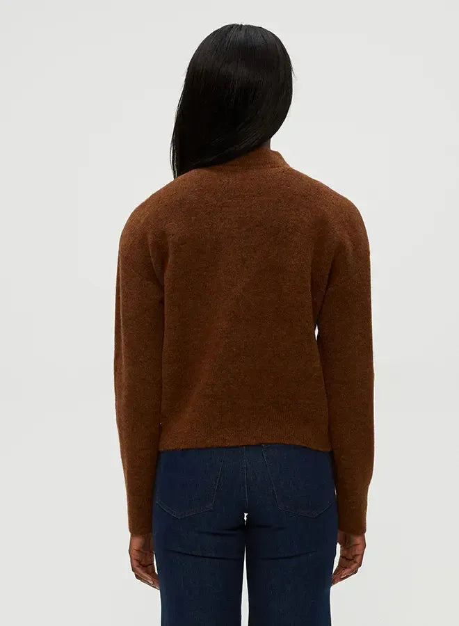 Michael Stars Lidia Cropped Bomber - Espresso-Hand In Pocket