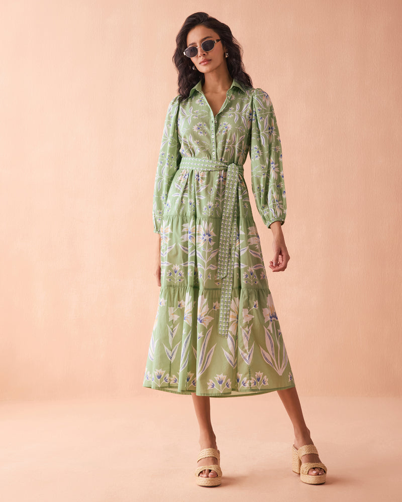 Omika Emery Maxi - Macie Matcha-Hand In Pocket