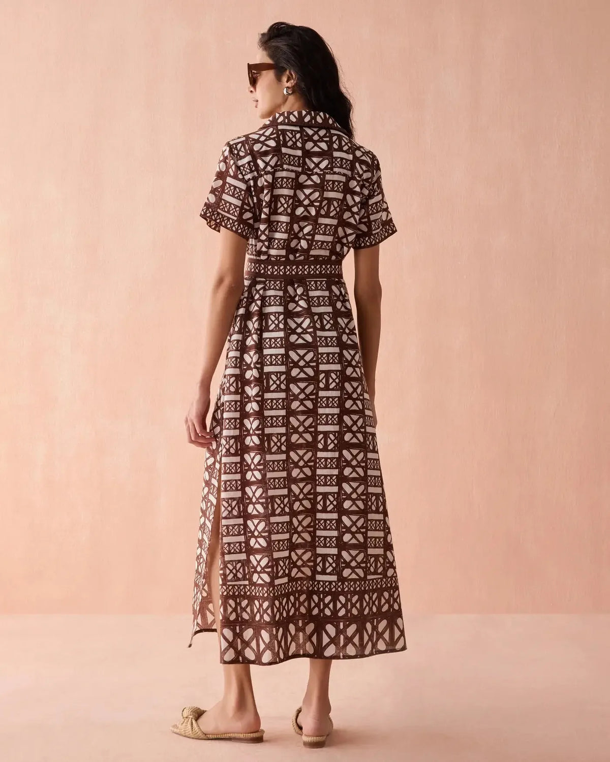 Omika Amira Shirtdress - Nari Cacao-Hand In Pocket