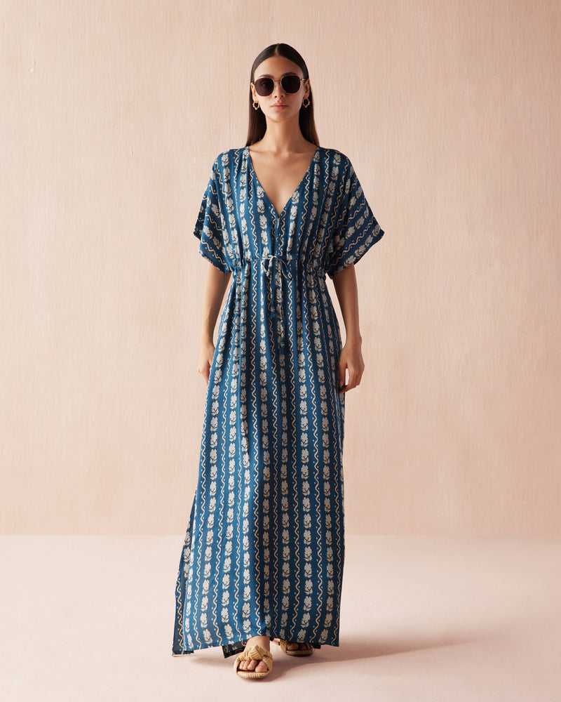 Omika Pia Caftan- Nico Indigo-Hand In Pocket