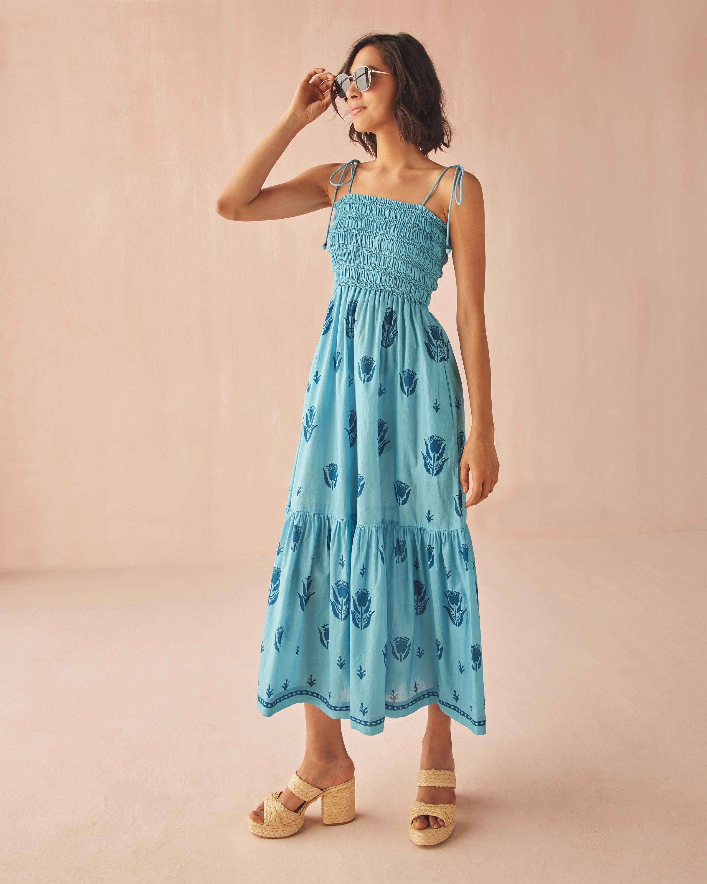 Omika Adley Maxi Dress- Pali Coast-Hand In Pocket