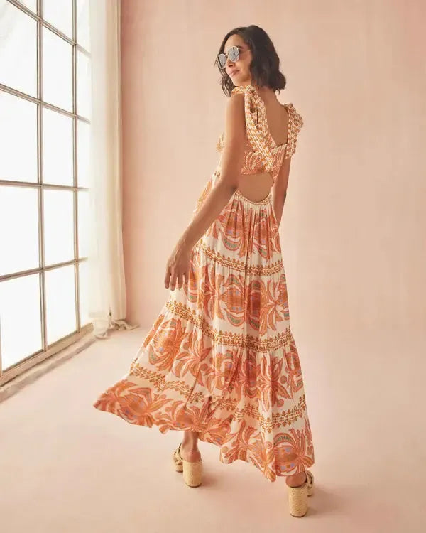 Omika Lana Maxi Dress - Zena Sunrise-Hand In Pocket