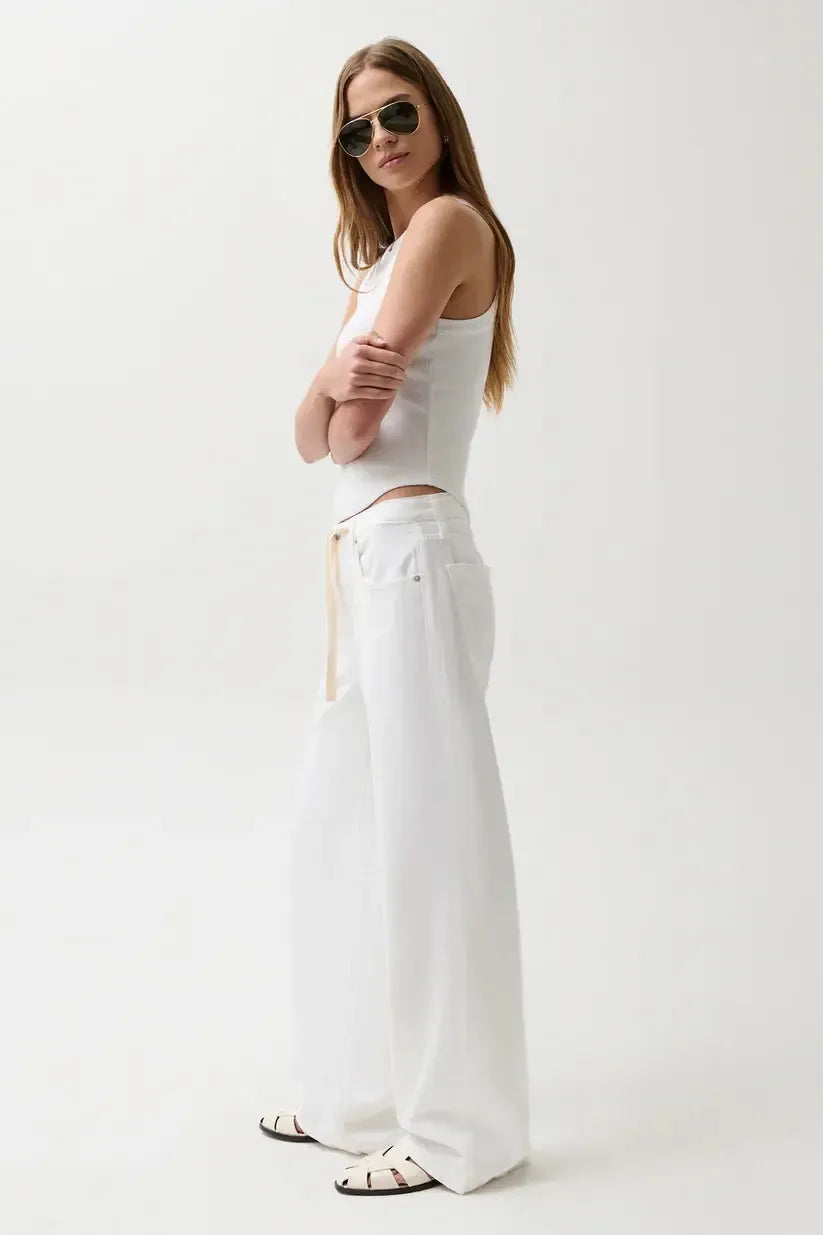 Pistola Jadyn Low Slung Palazzo w/ Draw Cord-Hand In Pocket