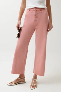 Pistola Penny Wide Leg Crop - Coral Rose-Hand In Pocket