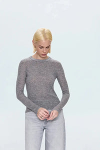 Pistola Juno LS Top- Heather Charcoal-Hand In Pocket
