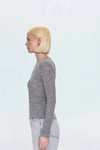 Pistola Juno LS Top- Heather Charcoal-Hand In Pocket