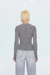 Pistola Juno LS Top- Heather Charcoal-Hand In Pocket
