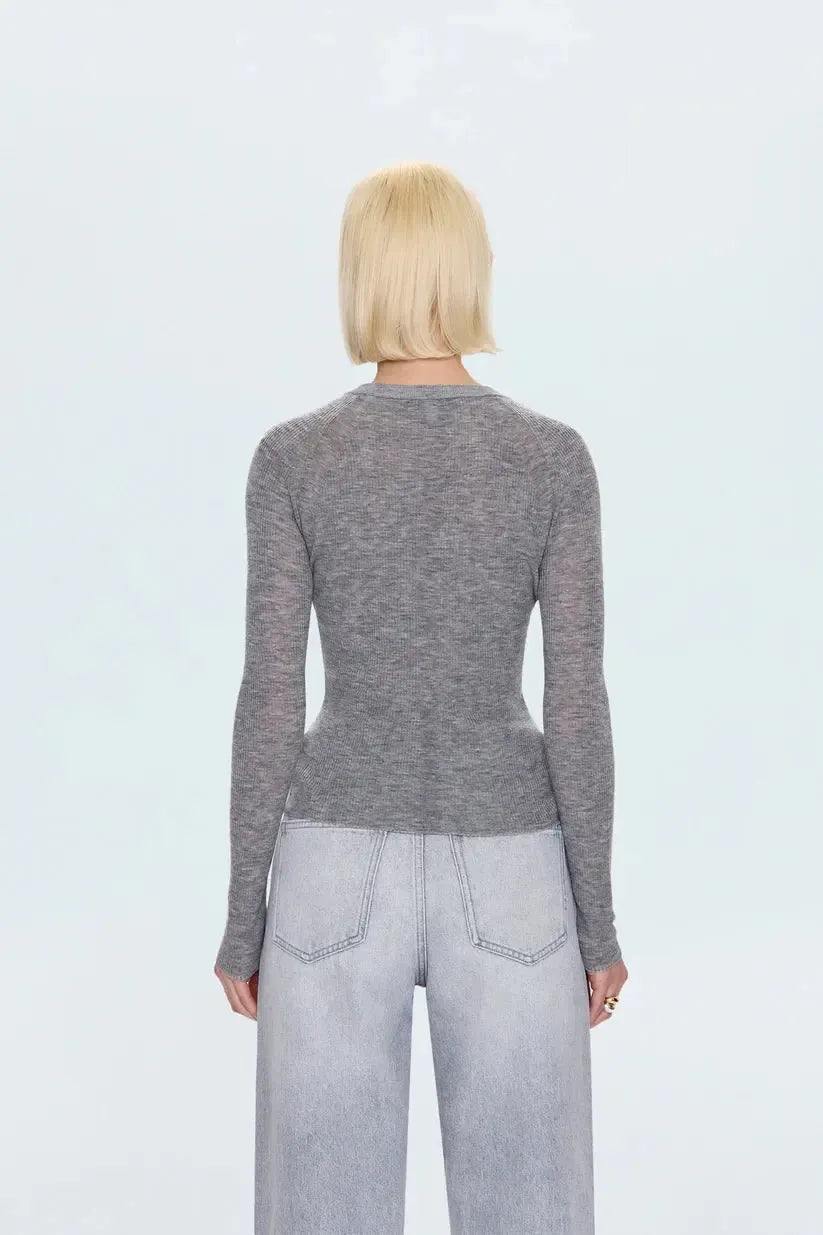 Pistola Juno LS Top- Heather Charcoal-Hand In Pocket
