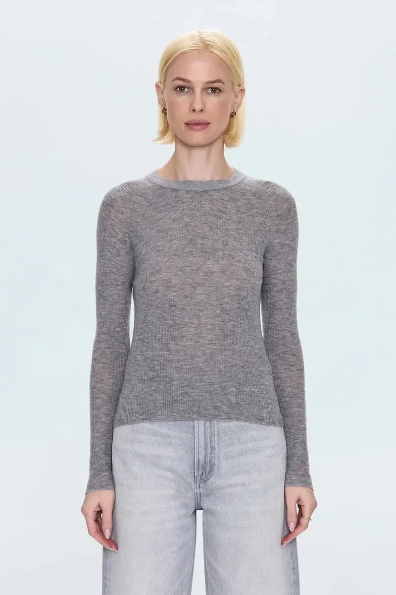 Pistola Juno LS Top- Heather Charcoal-Hand In Pocket