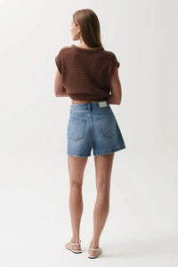 Pistola Saige High Rise A-Line Short - Sail Away-Hand In Pocket