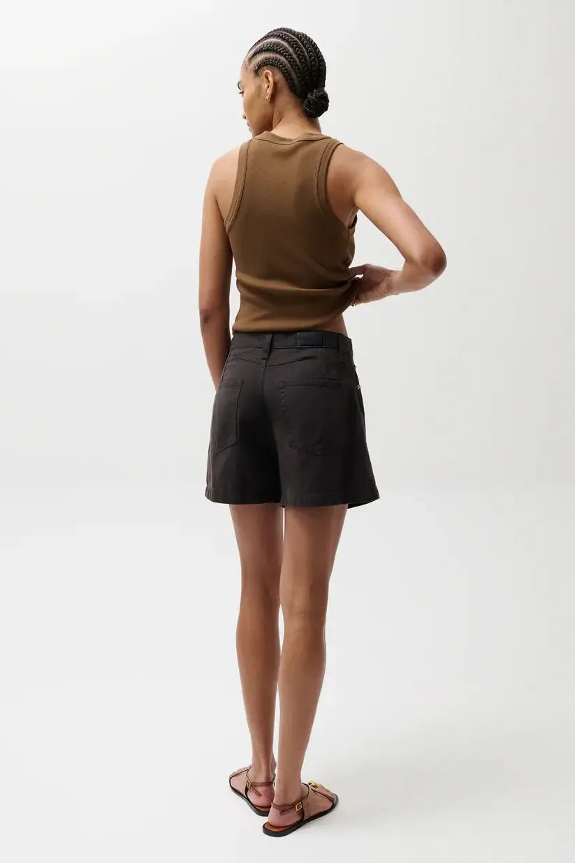 Pistola Kimora High Rise A-line Short - Bristol Black-Hand In Pocket