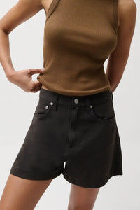 Pistola Kimora High Rise A-line Short - Bristol Black-Hand In Pocket