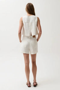 Pistola Kimora High Rise A-Line Short - Egret-Hand In Pocket